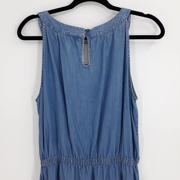 Style & Co. Mini Dress Size M Chambray Sleeveless Scoop Neck Elastic Waist - Picture 7 of 9